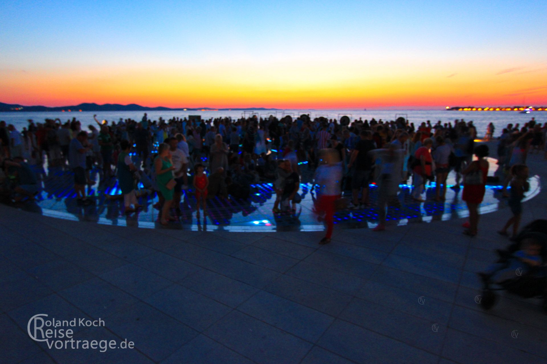 Sunset at the solar disk of Zadar